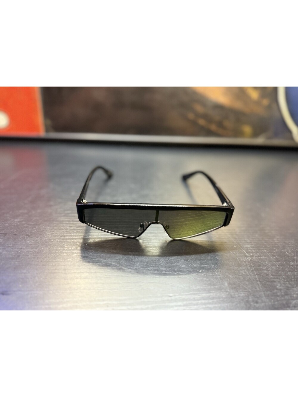 Motion Nova Slim Shield Sunglasses Black Futuristic Y2K